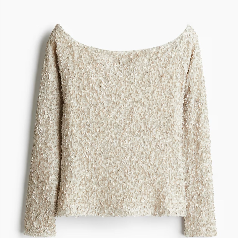 Sequined Off the Shoulder Top